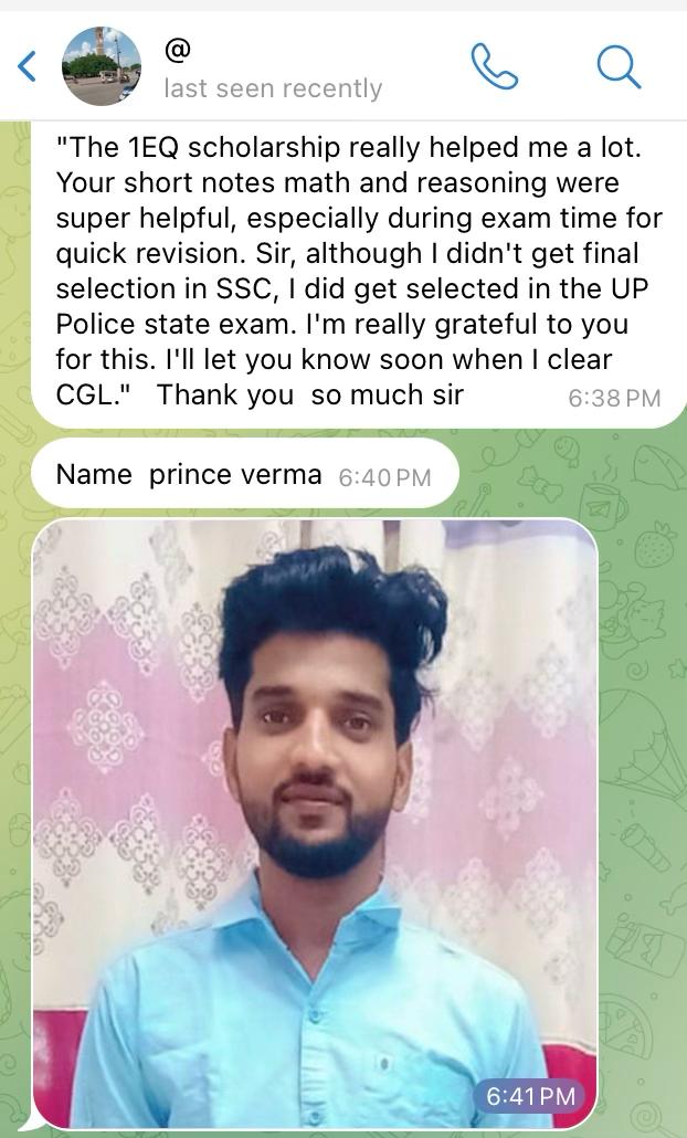 Original Telegram message from Prince Verma
